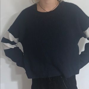 navy blue striped sweater